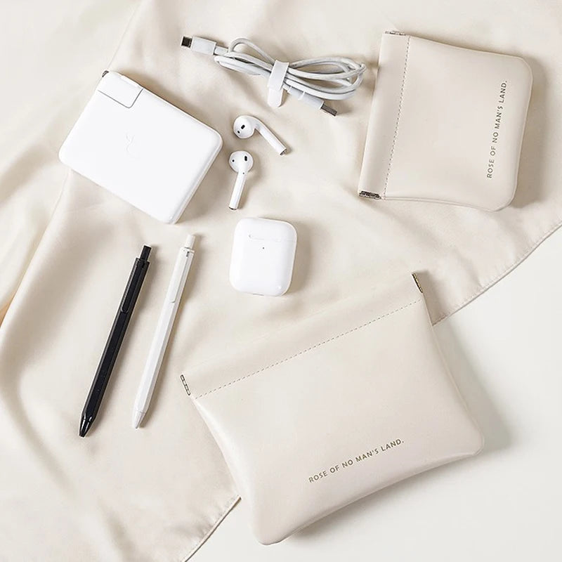 Simple Lipstick Makeup Storage Bag Women Fashion Portable Mini Key Jewelry Cosmetic Organizer Pouch Handbag Pu Zero Wallet Bag