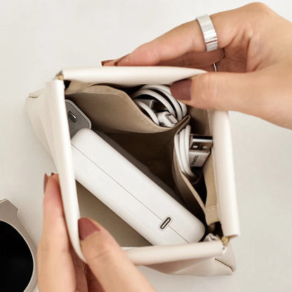 Simple Lipstick Makeup Storage Bag Women Fashion Portable Mini Key Jewelry Cosmetic Organizer Pouch Handbag Pu Zero Wallet Bag